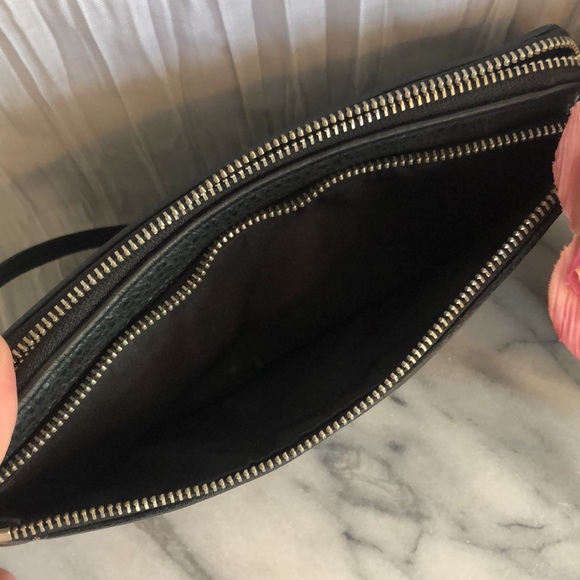 COACH black signature logo large wristlet wallet in canvas & w/ leather accents - Picture 13 of 15